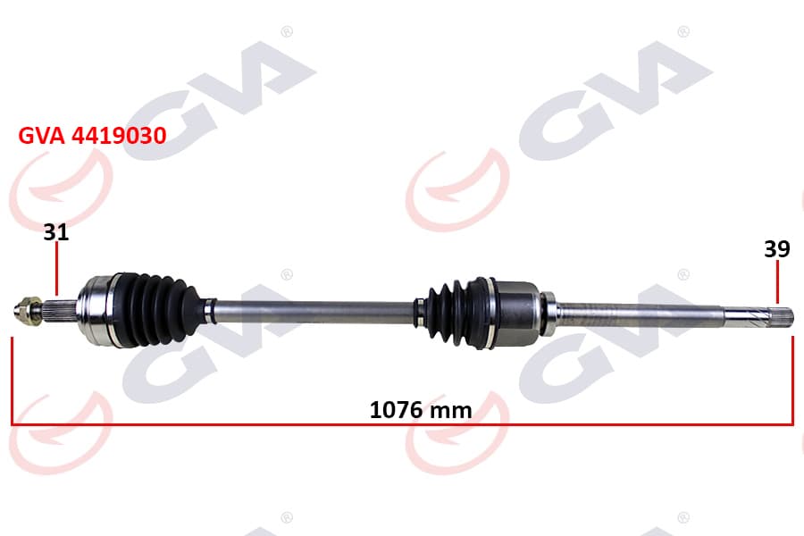 Komple Aks Sağ Master III 10> Movano B 10> 2.3dCi 6 Vites 1076mm