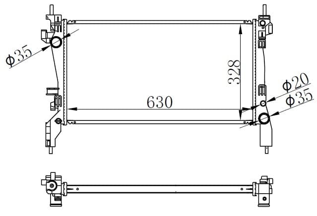 Radyatör Mekanik Fiorino 1.3 MTJ 08 > 625X359X34
