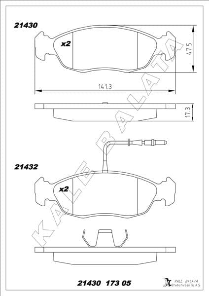 Ön Fren Balatası Fişsiz Peugeot P106 93>04 P205 87>90 P306 93-01 Citroen Xsara 97>05 Saxo 96>0 3 247mm