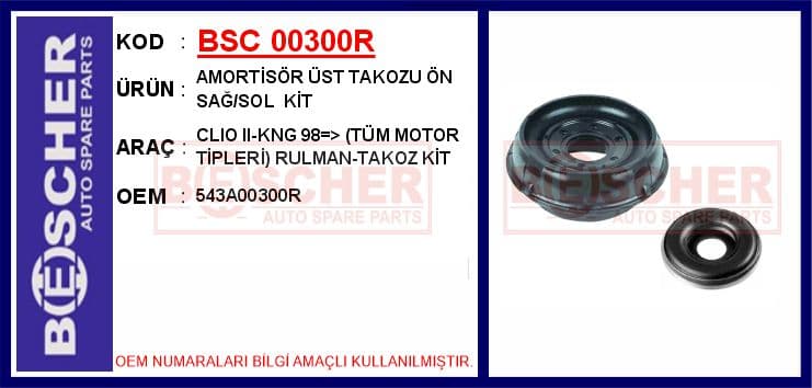 Amortisör Üst Takozu Ön Sağ/sol Kit Clio II-KNG 98 > Tüm Motor Tipleri Rulman-Takoz Kit