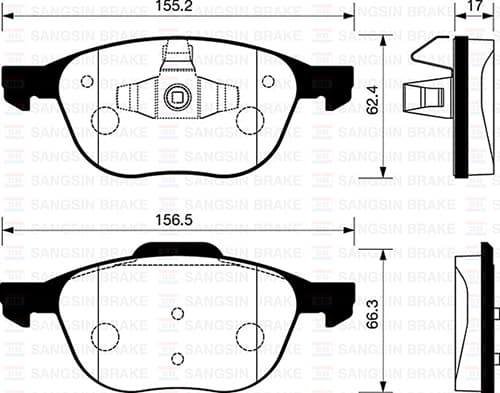 Ön Fren Balata Mazda 3 BK 03-09 / Ford Focus II 04-18 / C-Max 07-19 / Kuga 08-> / Volvo V40 19-> / S40 04-12