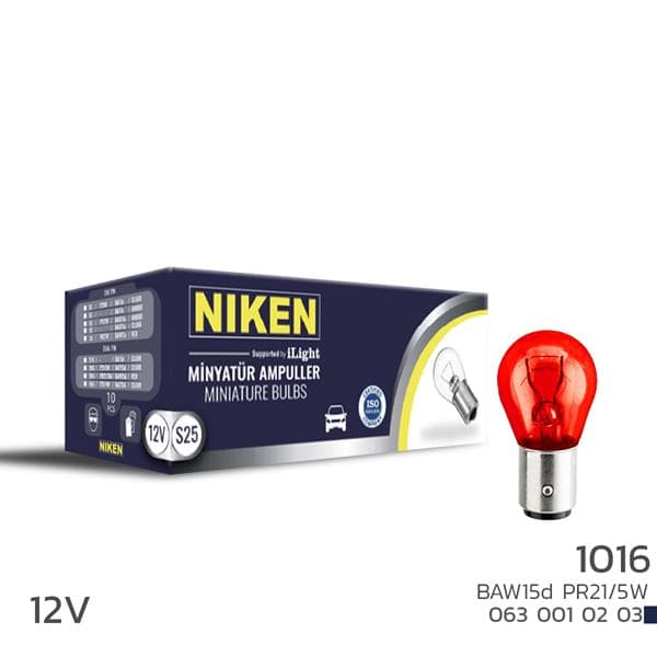 Niken 1016 Ampul Şaşi Ters YK TIR.BAW15 Kırmızı 10LU