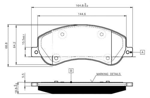 Ön Fren Balatası Transit V348 06>14 A.ceker 11 /> VW Amarok 2.0TDI 10> Fişssiz