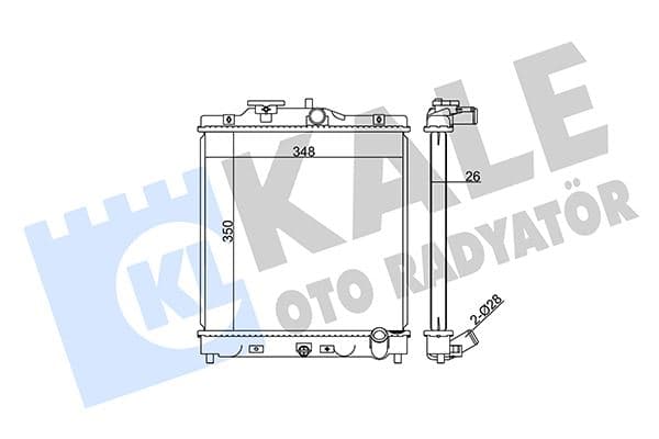 Radyatör Civic V-VI-HRV Al/pl/brz 350x348x26