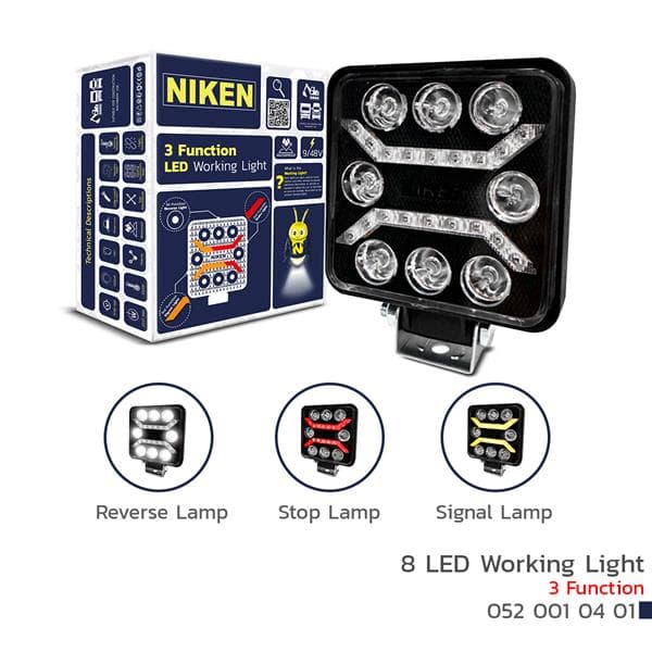 Çalışma Lambasi Pro 8 Led 3 Fonksiyon Kare