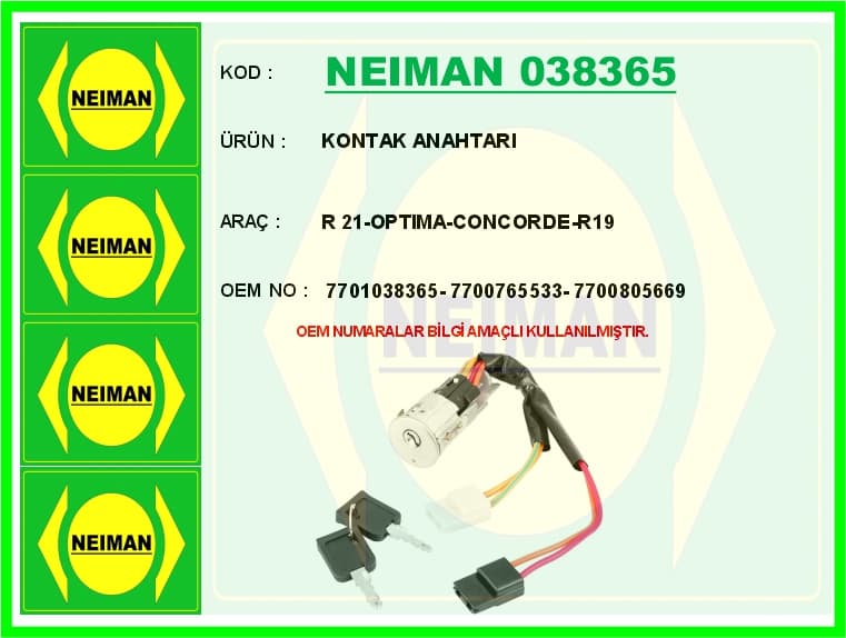 Kontak Anahtarı R 21-Optima-Concorde-R19