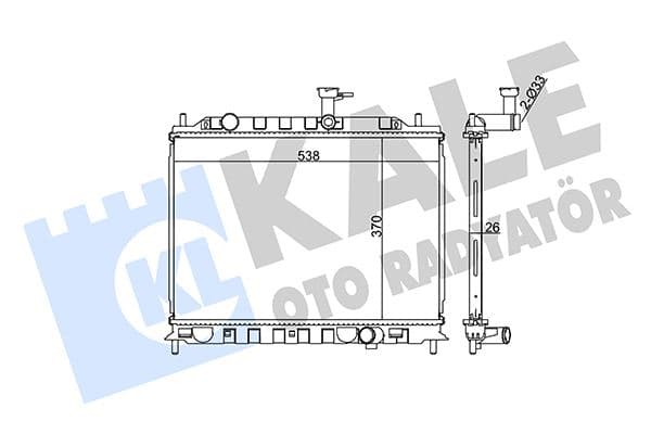 Radyatör Kia Rio II Al/pl/brz 375x538x26