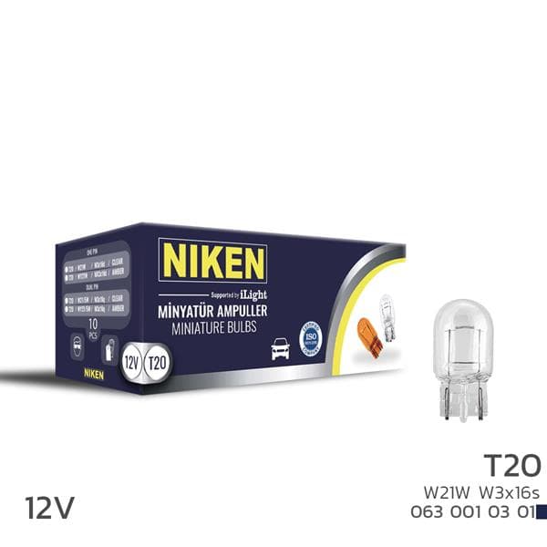 Niken T20 Dipsiz Ampul 93 W21W W3x16s 12V 10LU