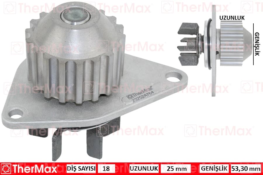 Devirdaim Su Pompası P106-P206-P207-P307-Bipper-Nemo-Partner-Berlingo-C2-C3-Saxo-Xsara 1.4 TU3JP-TU3A 1.4 8V MQP Fiat Fiorino 1.4 KFT.-KFV