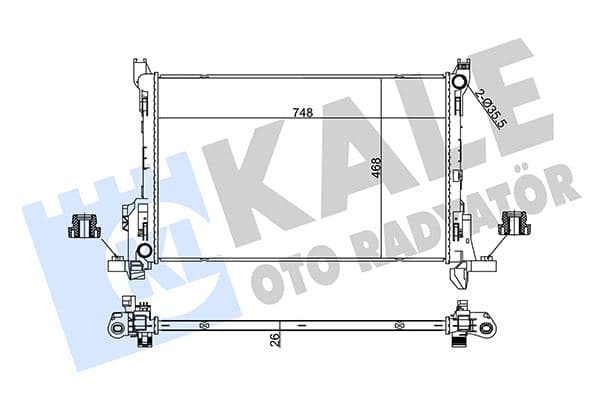 Radyatör Brazing Fiat Talento-Nissan NV300-Opel Vivaro-Renault Trafic III-Vauxhall Vivaro Radyatör