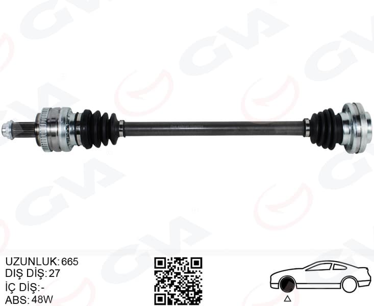 Komple Aks Arka Sağ BMW E81 E82 E87 E90 E91 E92 E93 665MM Otom. Sanz.